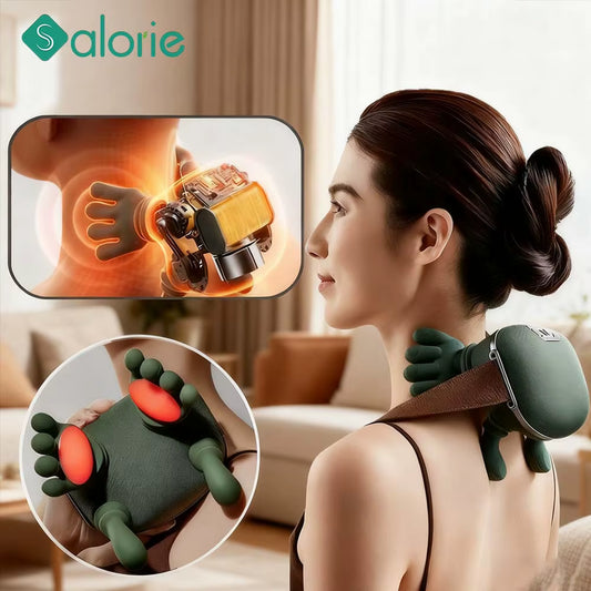 Masajeador Shiatsu 3D para Cuello y Hombros – Alivio Profundo del Estrés, Relajación Cervical y Masaje de Tejido Profundo con 3 Niveles