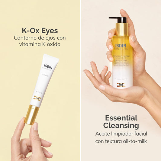 ISDIN Isdinceutics PACK K-Ox Eyes - Crema Contorno De Ojos + Essential Cleansing 27G Mini Talla Limpiador Facial