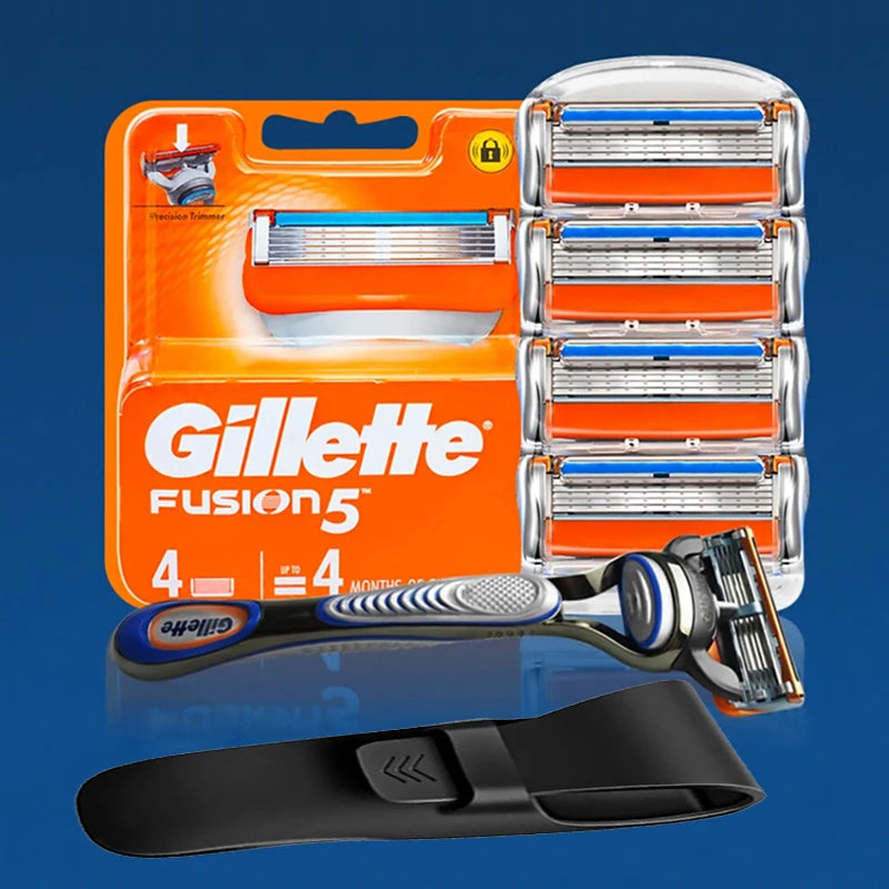 Original  Fusion 5 Men'S Razor Blades 5 Layers Safety Manual Shaving Head Anti-Friction Blade Beard Shaver Refills