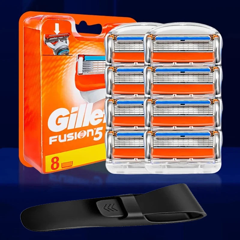 Original  Fusion 5 Men'S Razor Blades 5 Layers Safety Manual Shaving Head Anti-Friction Blade Beard Shaver Refills