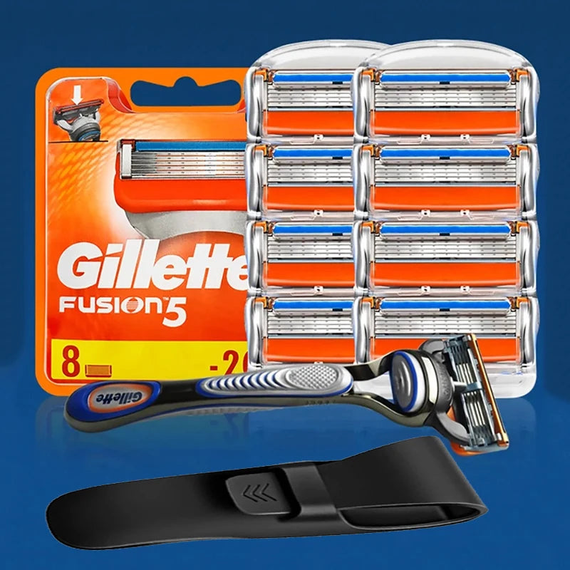 Original  Fusion 5 Men'S Razor Blades 5 Layers Safety Manual Shaving Head Anti-Friction Blade Beard Shaver Refills