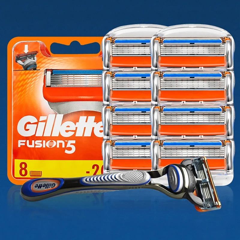Original  Fusion 5 Men'S Razor Blades 5 Layers Safety Manual Shaving Head Anti-Friction Blade Beard Shaver Refills