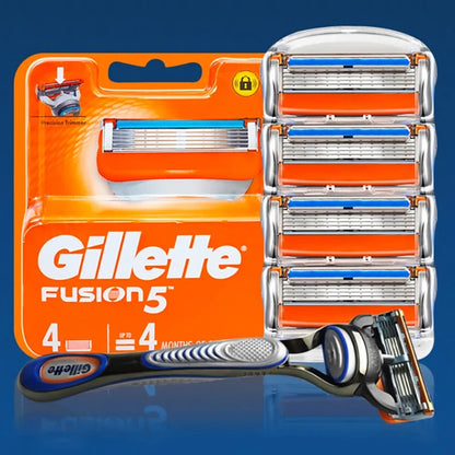Original  Fusion 5 Men'S Razor Blades 5 Layers Safety Manual Shaving Head Anti-Friction Blade Beard Shaver Refills
